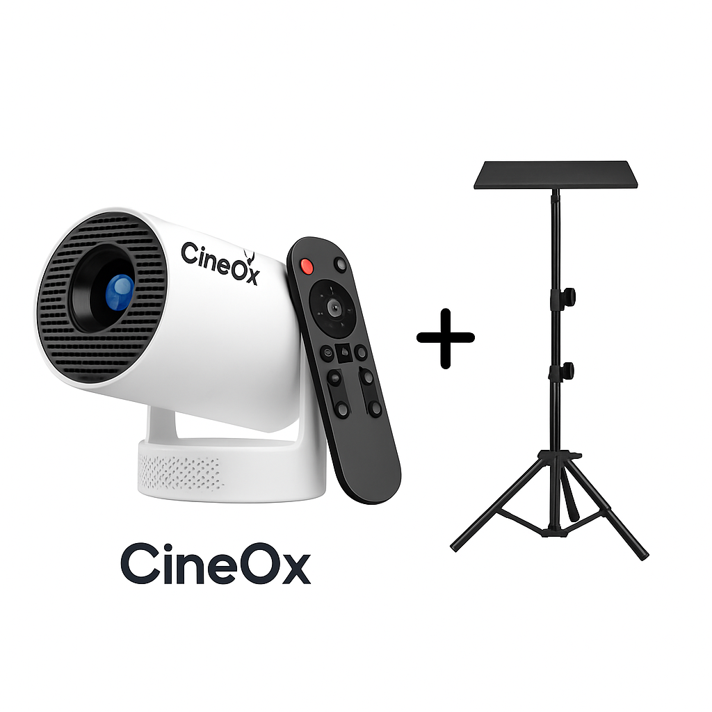 Pack Cinéma Ultime CineOx - Vidéoprojecteur Portable 4K Android + Trépied Réglable